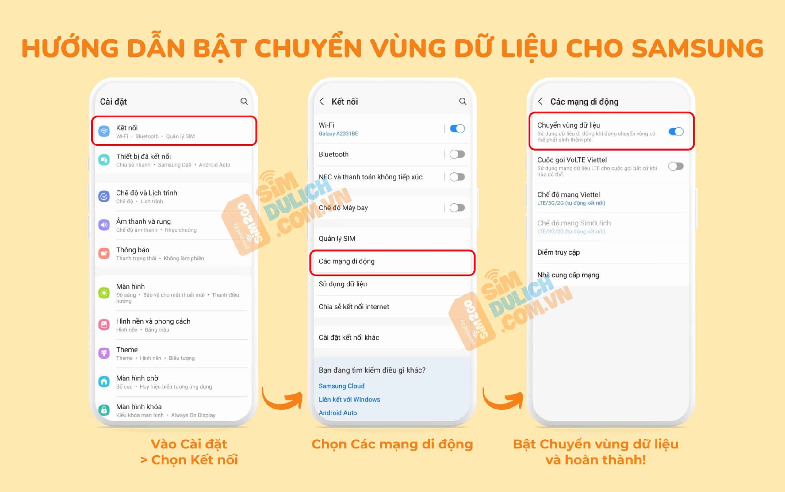 Hướng dẫn sử dụng Sim du lịch trên Samsung